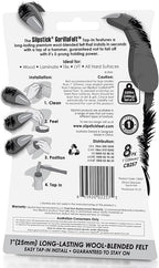 GorillaFelt CB257 Chair Leg Floor Protectors/Felt Glides (Set of 8) Tap On Felt Furniture Pads Guaranteed to Stay On, 1 Inch Round Sliders