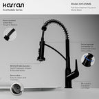 Karran Scottsdale Single-Handle Pull-Down Sprayer Kitchen Faucet in Matte Black