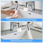1080° Swivel Tap Extension, Swivel Robot Arm Bathroom Tap Extension, Kitchen Swivel Extension Filter with 2 Mode Splash Proofing (Extender with filter, Silver coloured)