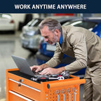 5-Drawer Metal Rolling Tool Chest with Wheels,Tool Storage Cabinet with Locking System，Toolbox with Wheels for Garage, Warehouse, Workshop, Repair Shop (Orange, 5Drawer)