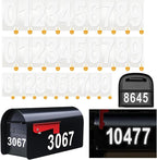 Mailbox Numbers Sticker - Reflective, Self Adhesive Numbers for Outside, Durable & Easy to Apply (White, 4" x 2, 2" x 1)