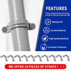 (1 inch Dia * 50 Feet) Yariwiz Flexible Electrical Conduit Liquid Tight PVC Conduit Kit with 5 PCS Coupling, 3 PCS Elbow and 10 PCS Strap, Sealtight Seal Flex Liquidtight Outdoor Non Metallic Grey