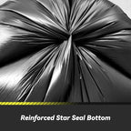 100 Count 55-60 Gallon Trash Bags, Sturdy & Tear-Resistant Commercial Can Liners 55 Gallon, Large Garbage Bags, Large Black Trash Bags for Commercial, Lawn and Leaf Bags