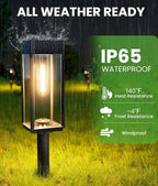 Solar Lights Outdoor, Bright Solar Pathway Lights Waterproof IP65, 4 Pack Warm Color Solar Path Lights for Yard, Landscape, Lawn, Patio, Walkway, Driveway, Garden Decoration