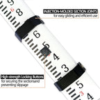 Grade Stick 9-Foot Aluminum Grade Rod - 10ths，Grade Rod，Grade Stick for Laser Level，Survey Rod，Grade Rods，Survey Pole，With Bubble Level, 3-Stage Telescopic，Double-Sided Scale Telescopic Leveling Rod