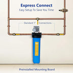 Express Water Whole House Water Filter, 1 Stage Home Water Filtration System, Sediment Filter, Includes Pressure Gauges, Easy Release, and 1 Inch Connections.