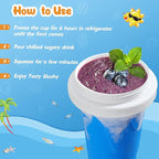 Tgosomt 3Pack Slushie Maker Cup, Quick Magic Squeeze Slushy Cup, DIY Frozen Smoothies Cups, Juice Milk shake Yogurt Ice Cream Maker, Double Layers Cooling Cups, Cool Fun Gifts (Blue Pink Green)