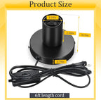 Tuanse 2 Pcs Polished Metal Desktop Lamp Base E26 E27 Screw Light Bulb Holder Sockets Night Light Base Lamp Replacement for Holding Bulb 6 Feet Cord on Off Switch Plug(Black)