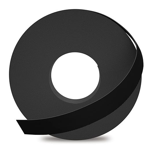 GSCIT Club Black Melamine Edge Banding, 1 inch x 25ft Edge Banding with Hot Melt Adhesive Pre-glued Cabinet Edge Banding Flexible Black Veneer Edging