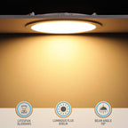 TORCHSTAR 12-Pack 6 Inch Ultra-Thin LED Recessed Lighting with J-Box, 2700K Soft White, 12W Dimmable 850lm Brightness LED Downlight, ETL & Energy Star Listed