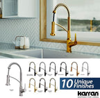Karran Scottsdale Single-Handle Pull-Down Sprayer Kitchen Faucet in Gold