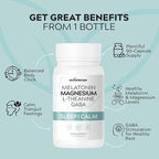 Magnesium Glycinate 275mg Melatonin 5mg L-Theanine 200mg GABA 100mg Capsules - Full Rest Nighttime Bedtime Support Supplement for Men Women - Vegan Sugar-Free Gluten-Free