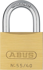 ABUS 55/40 Solid Brass Padlock with 2 Keys for School, Gym, Cabinet 1 1/2in (40mm) Wide, Keyed Alike (Keyed Different, 1)