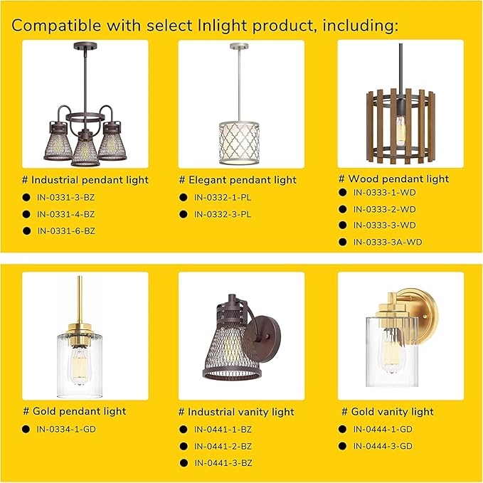 Inlight ST19 Dimmable 5W LED Light Bulb, E26 Base, Warm White(2700K), 6-Pack, 50-Watt Equivalent Vintage Edison Light Bulb with Amber Glass and Filament Design, ETL Listed, IN-0512-6-AM-27