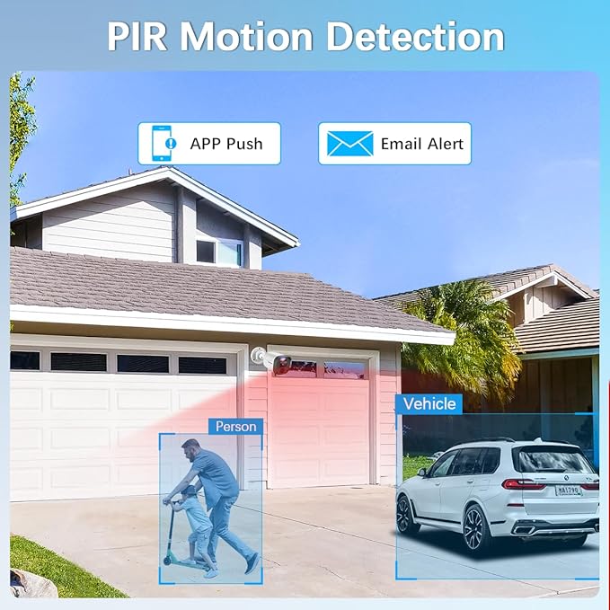 【122° Wide-Angle】 Outdoor Wired Security Camera System, Home Video Surveillance Systems, CCTV Cameras for Home, DVR Surveillance Kits