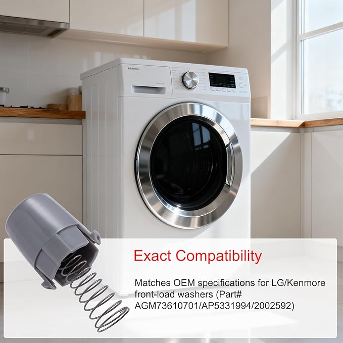 AGM73610701 Magnetic Washer Door Plunger & Spring Kit (2-Pack) - LG/Kenmore Compatible Replacement Parts