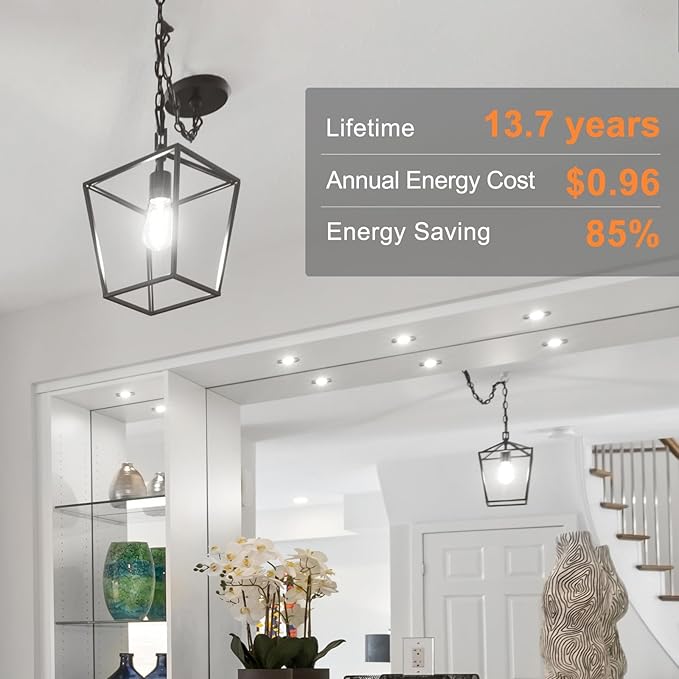 TJOY 64 Pack Vintage Edison LED Light Bulbs, Dimmable, 60W Equivalent, E26 Medium Base, 5000K Daylight, ST58, 8W, 800LM, Ultra-Bright, 80+CRI, Antique Decorative Filament, Clear Glass