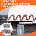 24FT Heat Tape for Water Pipes, -40°F Deicing Cable,Pipe Heating Cables for Roof,Gutter，Farm，Freeze Protetion Heat Trace Cable, Heated Water Hose,Plumbing Fixtures,120V 5W/FT