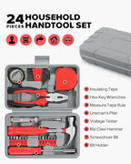 24pcs Home DIY Tool Kit for Household, Office & Garage - General Repair Small Hand Tool Set with Storage Case