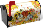 Fall Harvest Pumpkin Mailbox Covers Autumn Thanksgiving Magnetic Mailbox Cover Standard Size 21x18 Inches Farmhouse Fall Letter Post Mail Box Wraps for Garden Yard Outdoor Decor
