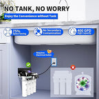 WINGSOL Reverse Osmosis Water Filter, 0 TDS UV Space-Saving Tankless RO System, 10-Layer Filtration Under Sink, NSF/ANSI 42&53&58 Certified, Easy-Change Filter, Plug-in Required