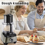 14 Cup Food Processor, French-Fry-Cutter, Blending, Mixing, Shredding, and Slicing, Meat and Vegetable Chopping, Doughing for Home Use, Mincing, and Pureeing,4 Speeds,600W