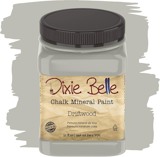 Dixie Belle Paint Company Chalk Finish Furniture Paint - Driftwood (32oz) - Matte Light Gray Chic Chalk Mineral DIY Furniture Paint