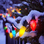 Brightown C9 LED Replacement Christmas Bulbs, 50 Pack Multicolor Shatterproof C9 Bulbs, Waterproof Commercial LED Holiday Bulb for Christmas String Light, E17 Intermediate Base, Dimmable