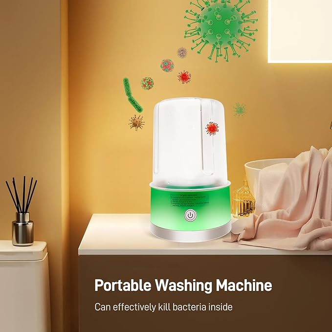 Portable Mini Washing Machine | Compact Deep Cleans Underwear, Baby Clothes, Small Laundry | Lightweight for Apartment, Dorm, Hotel, Travel & Camping | Quiet Energy-Efficient（Green）