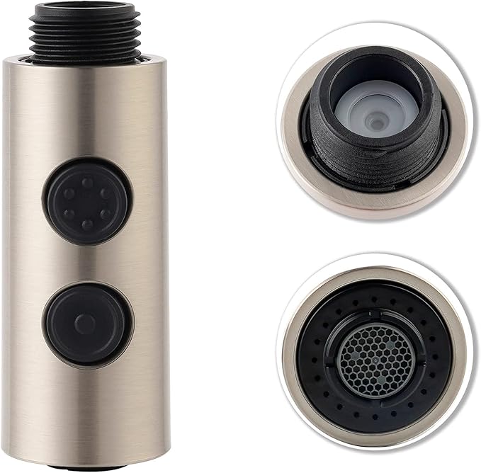 Hibbent Pull Out Sink Sprayer, 2 Function Kitchen Faucet Head, Bathroom Pull Down Spray Head with G1/2 or 13/16 Inch Male Connector, Brushed Nickel