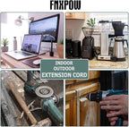 Indoor Outdoor Extension Cord 25 FT Waterproof, 16/3 Gauge Heavy Duty Gray Extension Cords, 13A 1625W SJTW Extension Cord with 3 Prong Grounded Plug, Great for Tools, Lights, UL Listed.