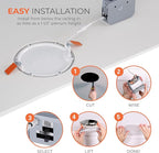 HALO HLB Recessed Lighting 6 Inch LED Canless, Ceiling and Shower Light, Dimmable w/Selectable Lumens and Color Temperatures 6-Pack - HLB6LSFS5-6PK