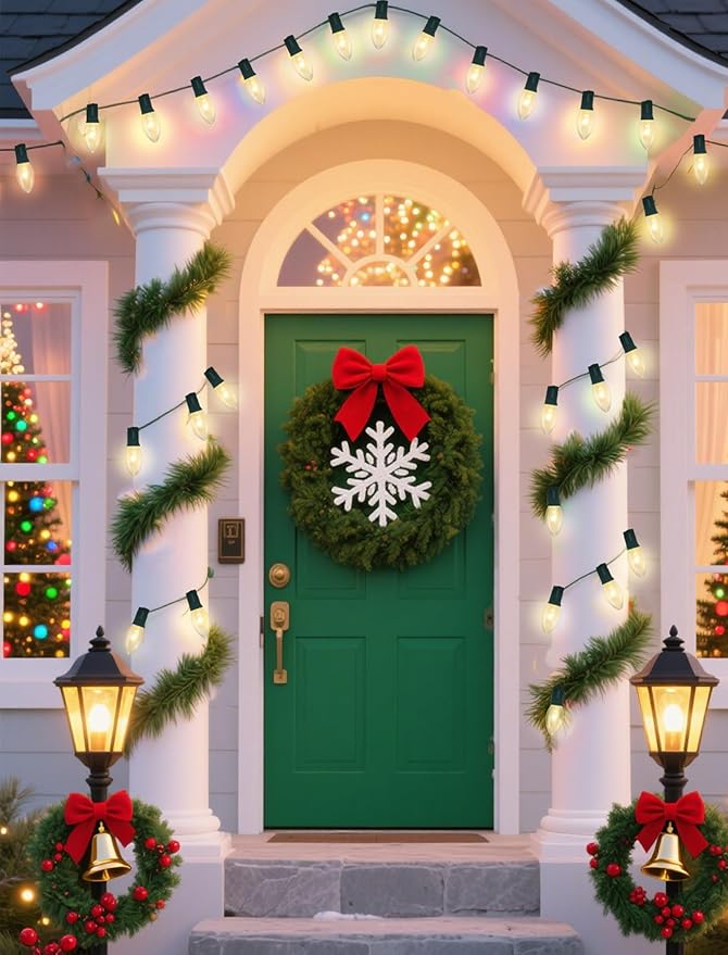 50 Pack C9 Christmas Replacement Bulbs, 7W Clear Incandescent Bulbs for Outdoor String Lights, Clear Night Light Bulbs for Porch, Patio, Garden, Wedding Decor, Warm White, E17 Intermediate Base