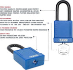 ABUS Blue Pack of 10 Lockout Tagout Premium Solid Body Safety Padlock Set - OSHA Compliant Loto Locks Insulated Against Electric Shock, Keyed Different, 1 Key Per Lock