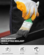 Waterproof Sealant 2 Gallon, Black, Roof Leak Repair Coating, Water-Based Rubber Liquid Water Proof Sealant Coating, Polyurethane Waterproof Coating for Roofs, Foundations, Basements