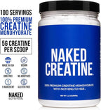 Naked Pure Micronized Creatine Monohydrate - 100 Servings - 500 Grams, 1.1Lb Bulk, Vegan, Non-GMO, Gluten Free, Soy Free. Aid Strength Gains, No Artificial Ingredients Creatine