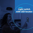 LIDER Minimalist Design Matte Finish Lighted Decorator Switch, Frameless Paddle Light Switch with Locator Light, Grounding Screw, 15A 125V, UL Listed, LS15-1P-GY5P, Gray, 5 Pack, Single Pole