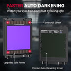 ARCCAPTAIN Auto Darkening Welding Helmet with Side View, 180° Panoramic View, 1/1/1/1 True Color Large Viewing Welding Hood with 4 Arc Sensor Solar Powered, Wide Shade 4/5-9/9-13 for TIG MIG ARC Cut