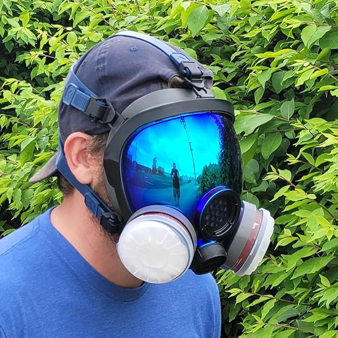 Parcil Distribution Gas Mask Survival Nuclear and Chemical Full Face Respirator - Organic Vapor & Particulate - CE Tested