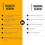 Velocity Interior 1 1/2 Inch Wood Screws DIY Pack (Size #10, 90 Pcs) – Zinc and Yellow Coating, Stick-Tight Technology, Screw for Wood Working with PSD ACR Driver Bit