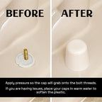 Stinky John's Tall Toilet Bolt Caps: Don't Cut Those Bolts! 100% Made in USA, Toilet Bolt Caps, Bolt Covers, Universal Fit, Flat Top 2 pack in ALMOND