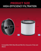 2 Pack HEPA Replacement for Shop Vac 90304 Standard Cartridge Filter Type U/X/W Fits Most 5 to 16-Gallon Wet/Dry Vacuum Models