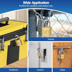 HOX Solid Brass Keyed Different Padlock with 1-9/16-Inch Wide Body, Brass Cylinder - for Hasp Latch, Sheds, Fences, Storage Locker, 6-Pack