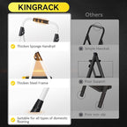 KINGRACK 3 Step Folding Ladder, 800lbs Capacity Step Stool with Safety Lock, Non-Skid Wide Pedals, and Handrail, Lightweight, Household Ladder for Home, Kitchen, Pantry, Closets, and Office Use, White