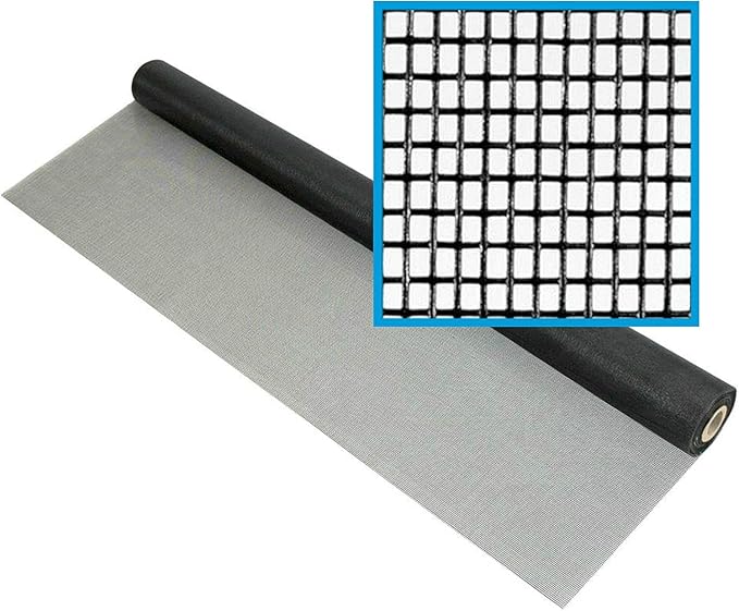 DOCA 48 in x 9.8 ft Window Screen Mesh - Window Screen Replacement, Fiberglass Mesh Roll for Window, Patio Screen, Porch Screen, or Door - Charcoal