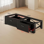 28" Washer and Dryer Pedestals with Drawer- Laundry Pedestal Stand for Washer and Dryer – Set of 2,Alloy Steel Washing Machine Stand Raiser, washer dryer pedestal 14.3'' Height Black