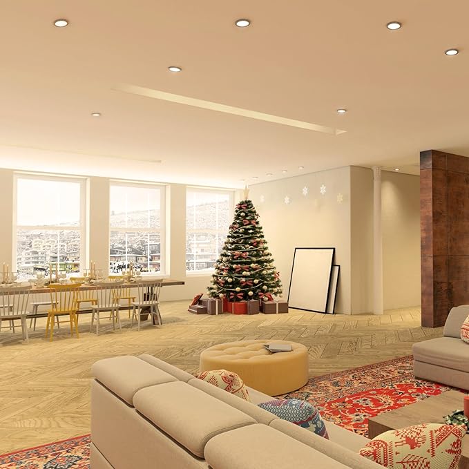 2 Inch LED Downlight, Recessed Lighting Dimmable Ceiling Light, 3W, 2700K Ultra Warm White, CRI80 with LED Driver(35W Halogen Equivalent), Black 8 Pack