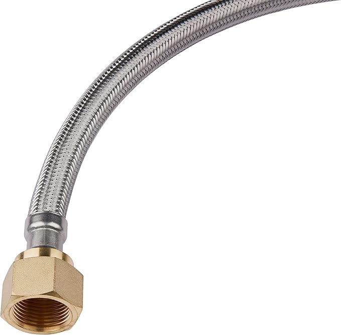 EFIELD 24-inch Flexible Connector Push-fit 3/4 inch x 3/4 inch FIP, Push-to-Connect Braided Stainless Steel Water Heater Hose (24 Inch Length),(HOSE025)