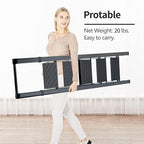 5 Step Ladder, Folding Step Stool with Handgrip and Anti-Slip Wide Pedal, Portable Iron Stepladder for Kitchen, Home, Library, Office (300 lbs Capacity) - Black