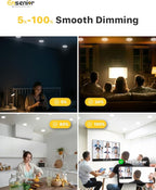 Ensenior 12 Pack 6 Inch LED Recessed Light, Dimmable, 5000K Daylight, 1200LM High Brightness, 12W 120V, Damp Rated, ERL-12X-ETL, Ultra-Thin Canless Wafer Light - ETL & FCC & IC